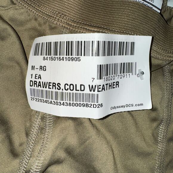 NEW US Army GEN III Cold Weather Light Weight Drawers Med‎ Reg 8415-01-641-0905 - Picture 3 of 4